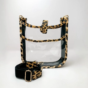 Crossbody Clear Travel Purse in Leopard Print