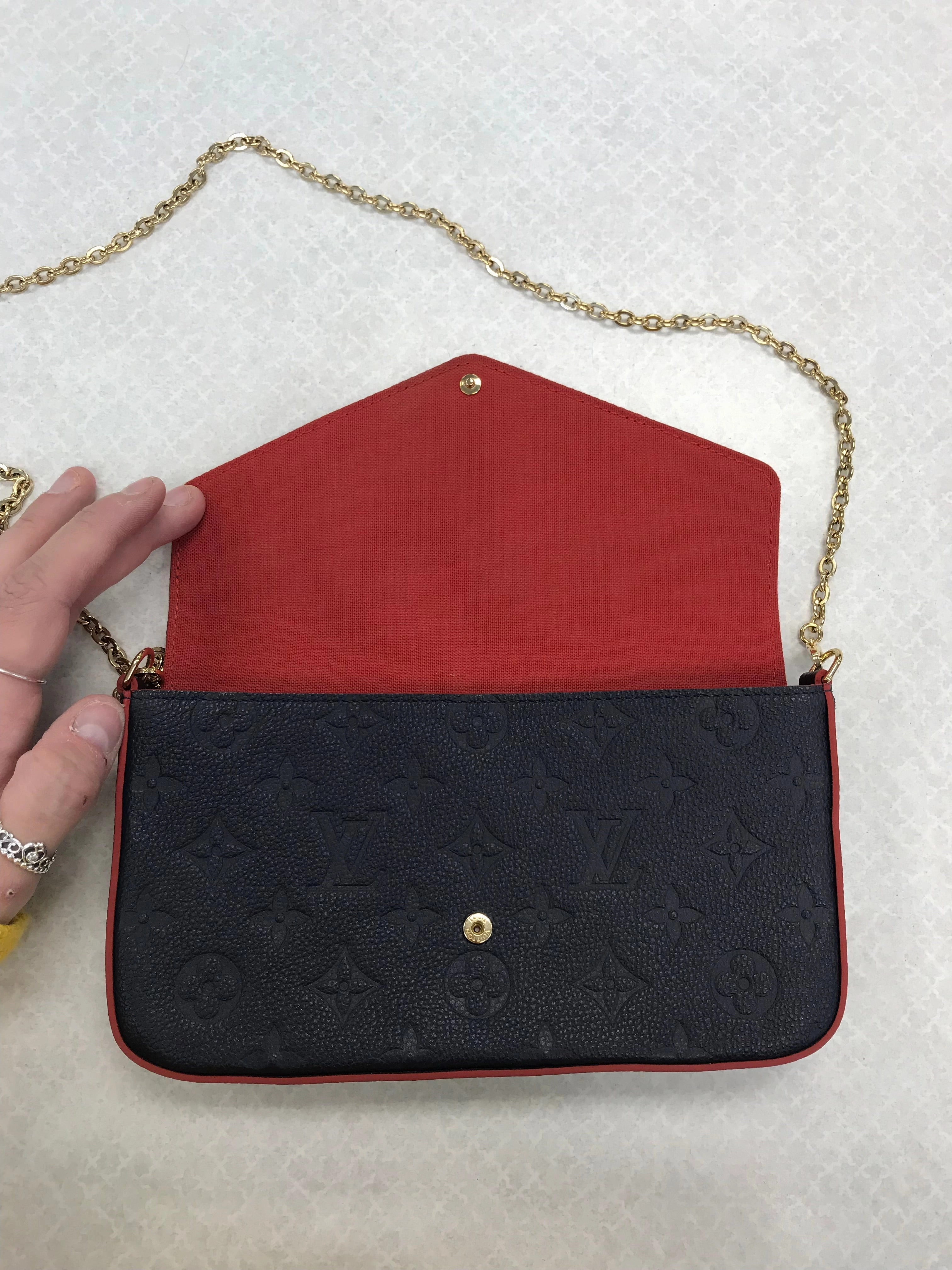Crossbody Luxury Designer By Louis Vuitton In Blue & Red, Size:Small