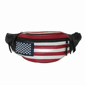 CTM Leather Patriotic American Flag waist Waist Pack - one size