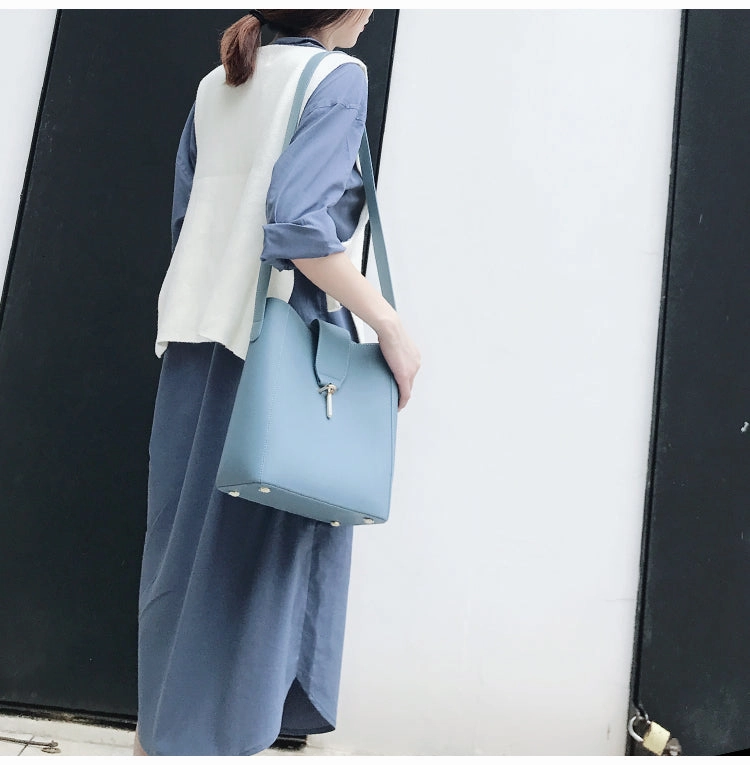Cute LEATHER Fashion Bucket Bag WOMENs SHOULDER BAG Purses FOR WOMEN