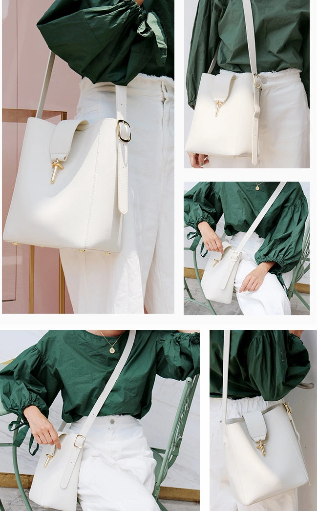 Cute LEATHER Fashion Bucket Bag WOMENs SHOULDER BAG Purses FOR WOMEN