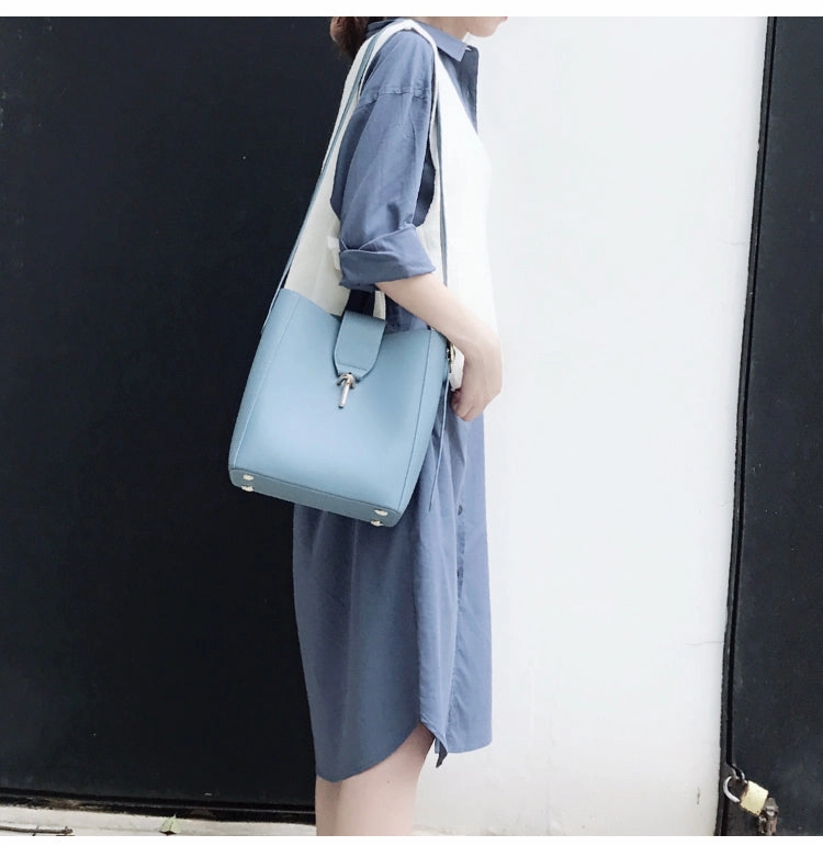 Cute LEATHER Fashion Bucket Bag WOMENs SHOULDER BAG Purses FOR WOMEN