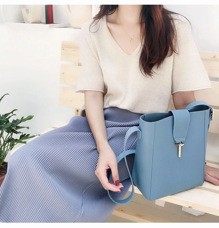 Cute LEATHER Fashion Bucket Bag WOMENs SHOULDER BAG Purses FOR WOMEN