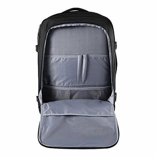 CX Luggage Expandable Travel Backpack - 22x14x9 Expanding to 22x14x10 - Laptop Sleeve Within - Lightweight Travel Backpack For International Travel (Black)