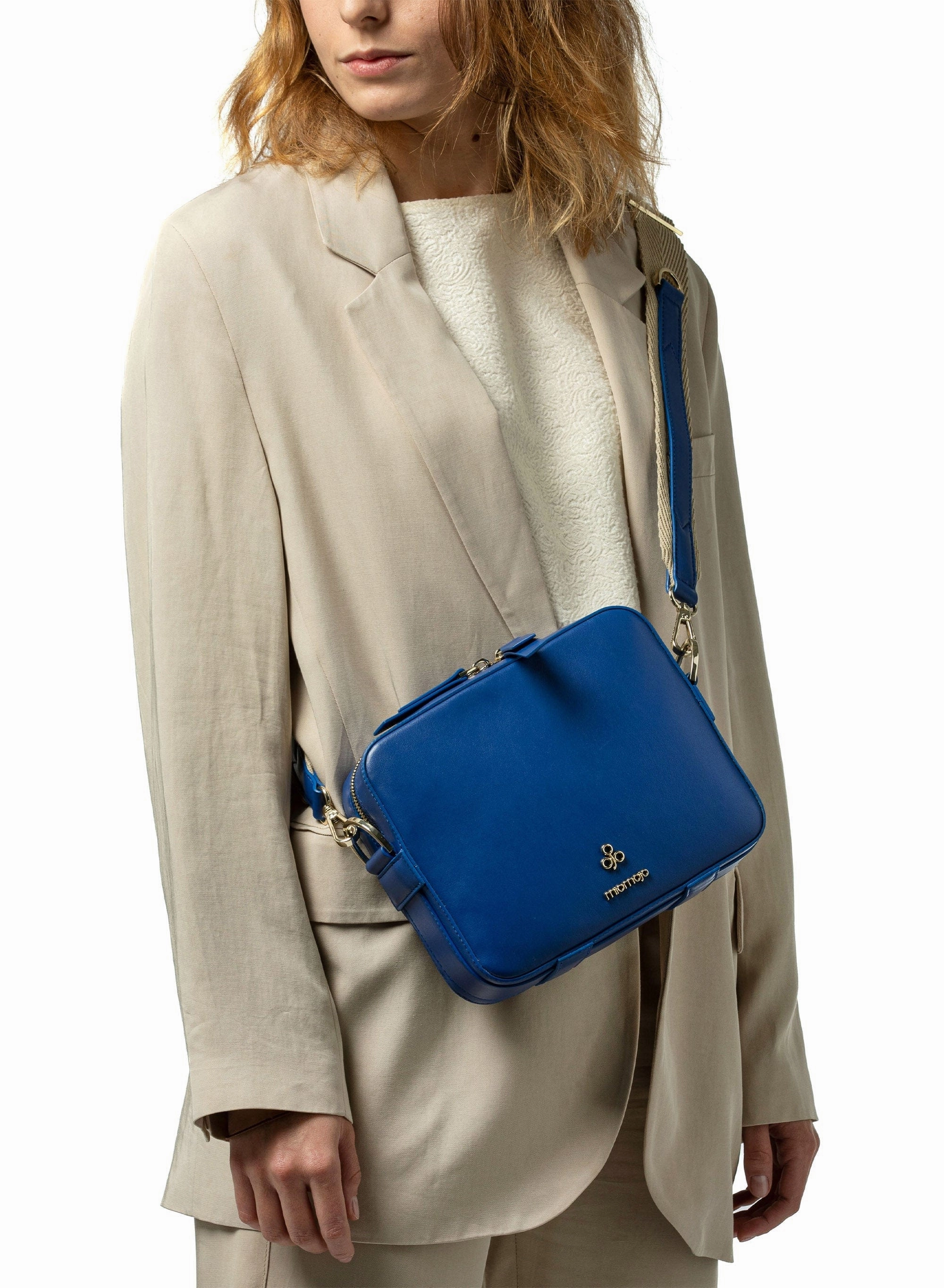 Dalila Apple Leather Vegan Crossbody Bag | Blue