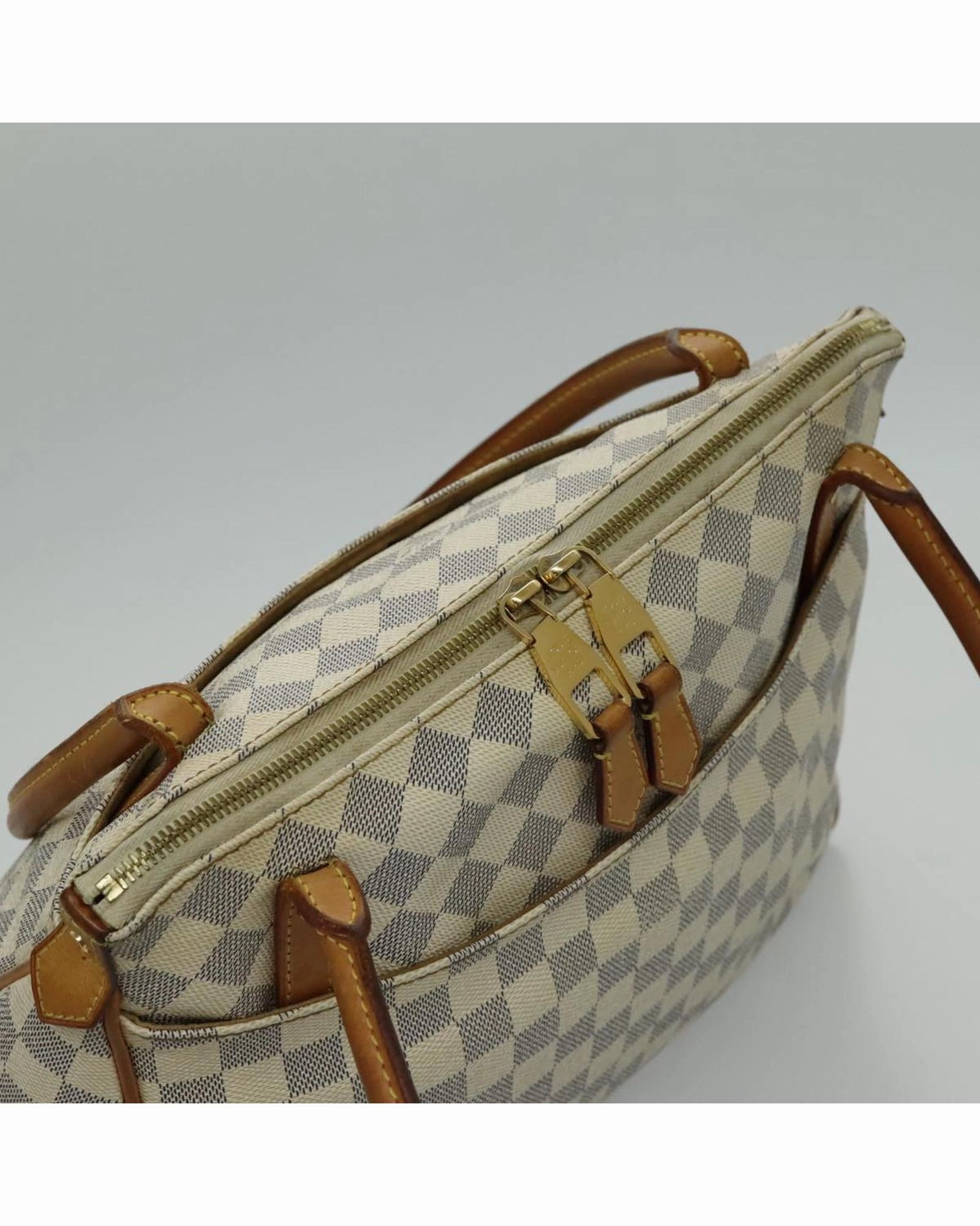 Damier Azur Canvas Shoulder Bag with Storage Smell