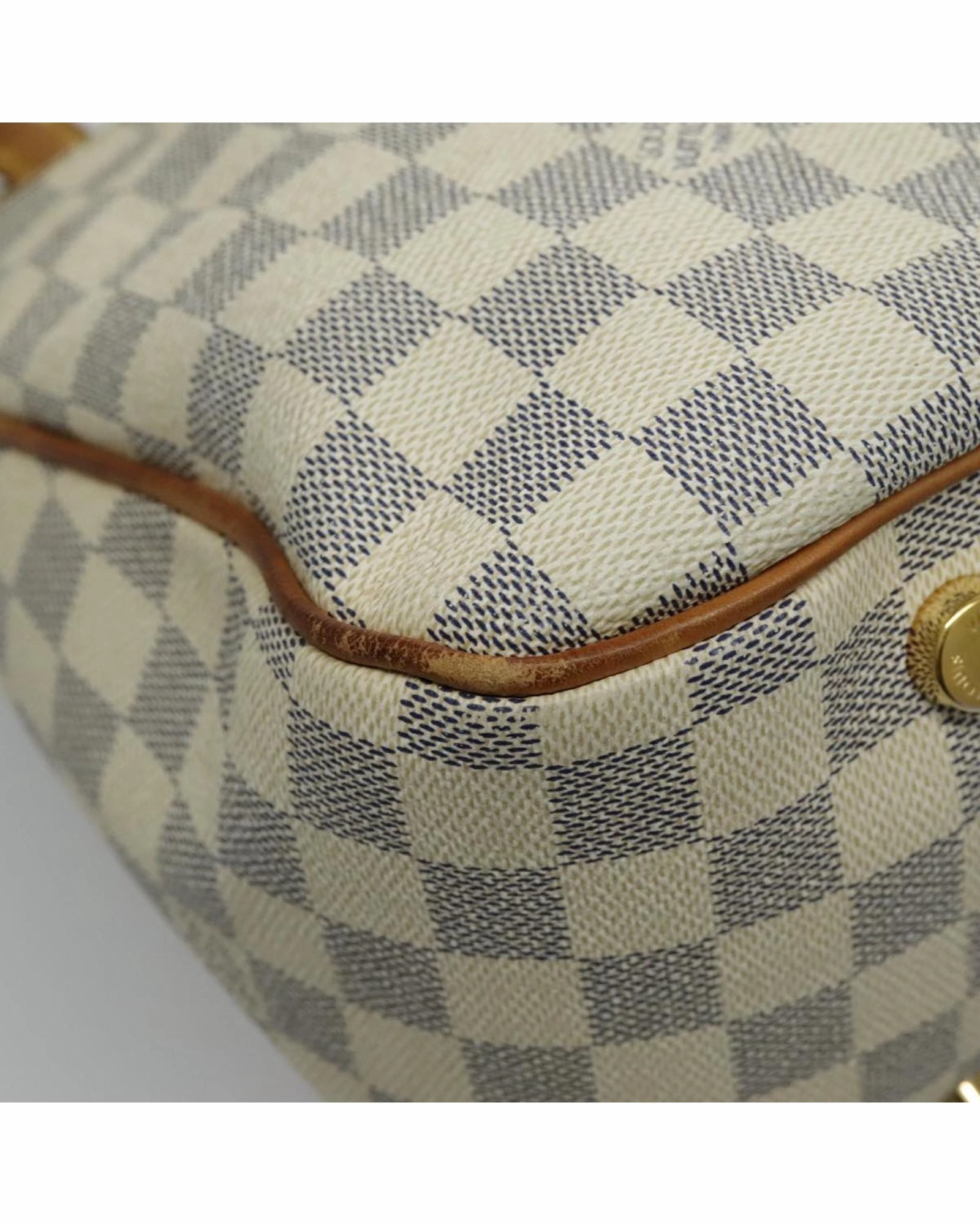 Damier Azur Canvas Shoulder Bag with Storage Smell