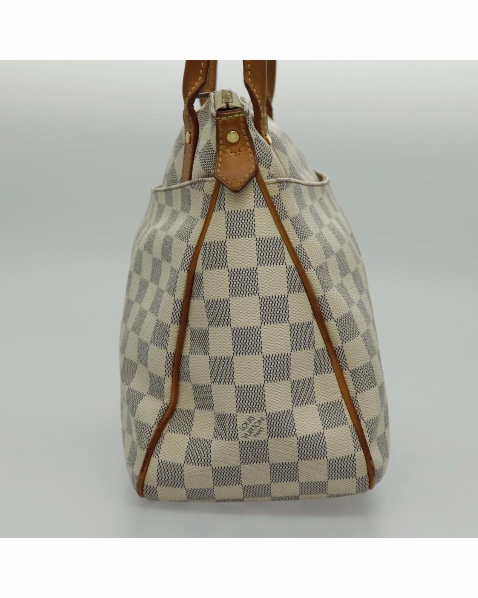 Damier Azur Canvas Shoulder Bag with Storage Smell