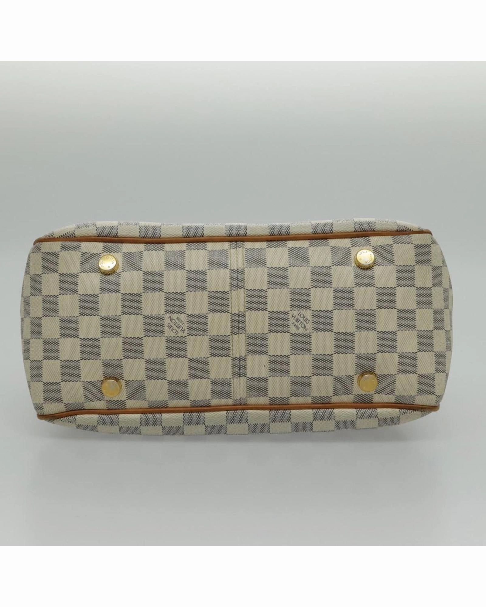 Damier Azur Canvas Shoulder Bag with Storage Smell