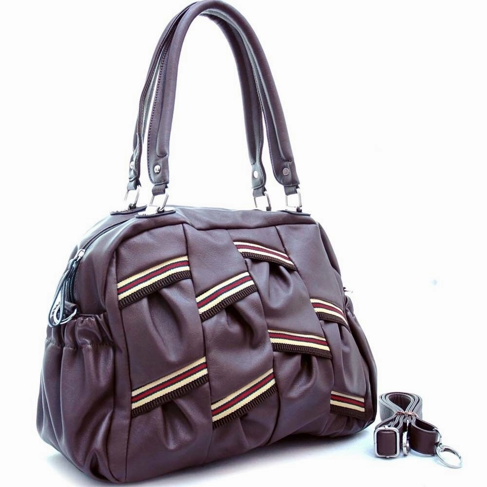 Dasein Multi Color Stripe Shoulder Bag Handbag Leather 16W X 10H X 4D