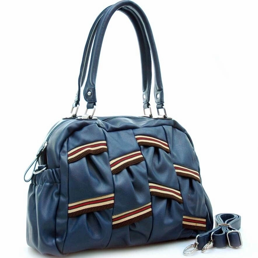 Dasein Multi Color Stripe Shoulder Bag Handbag Leather 16W X 10H X 4D