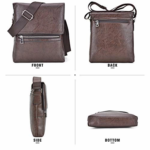 Dasein Vintage Leather Messenger Bags Shoulder Medium/Small Crossbody ipad Briefcase Purse Flapover