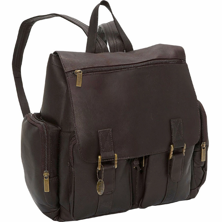 David King Leather Laptop Backpack W/2 Front Pockets