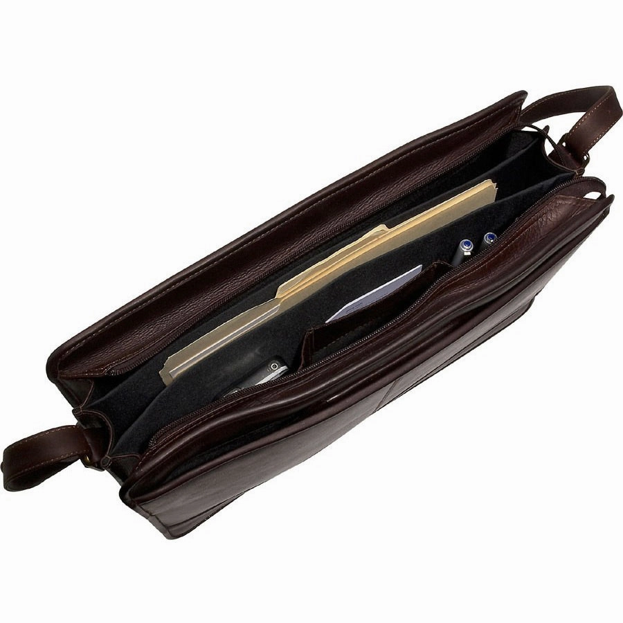 David King Triple Gusset Drop Handle Briefcase
