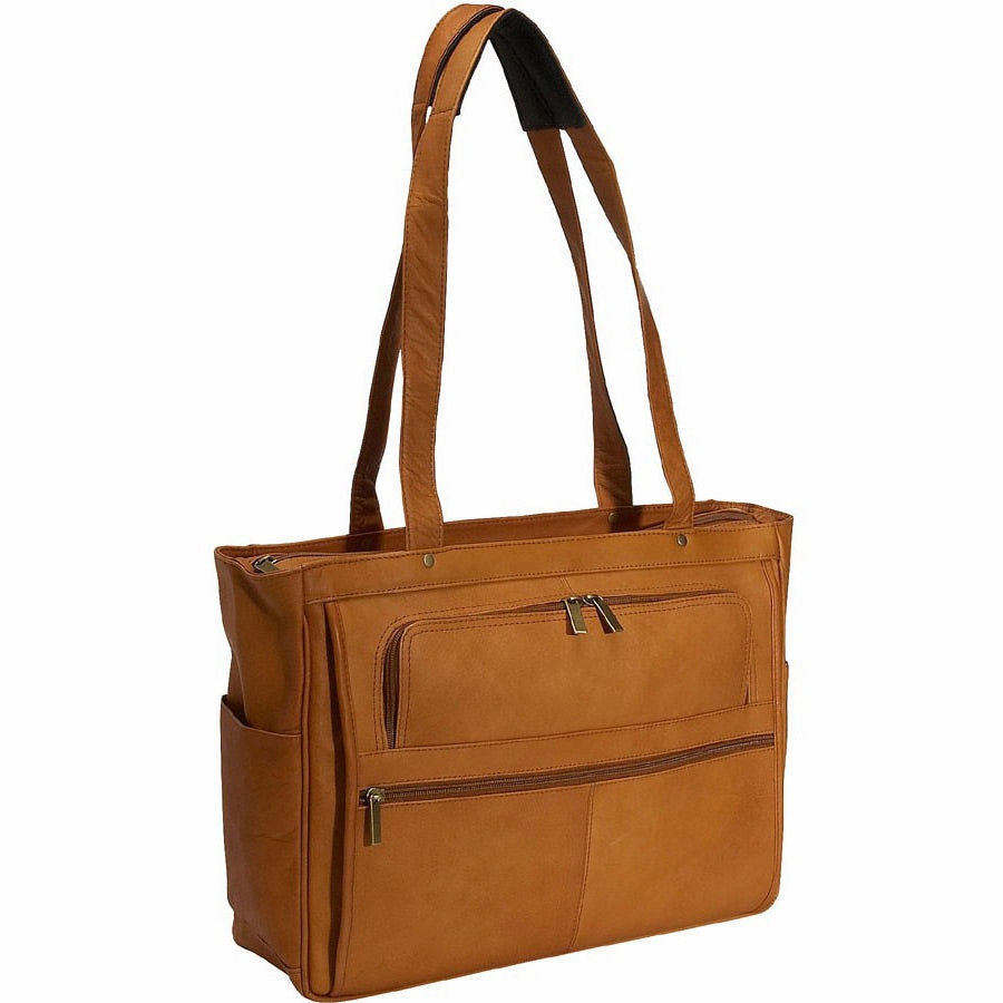 David King Women'S Multi-Pocket Leather Briefcase
