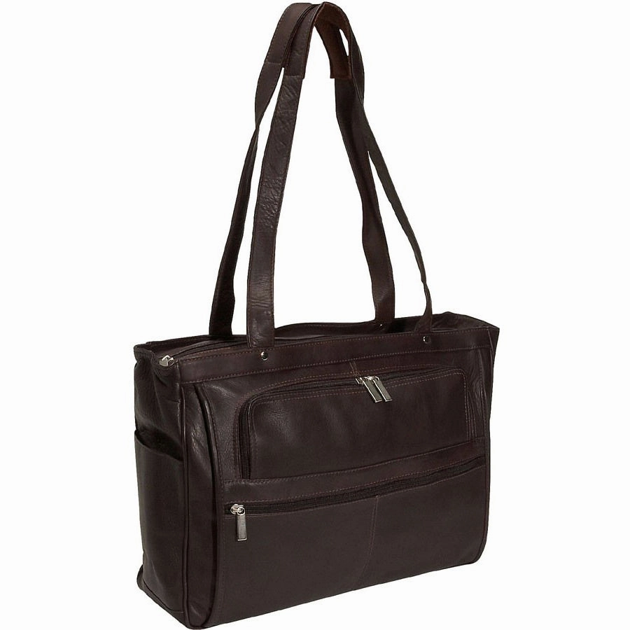 David King Women'S Multi-Pocket Leather Briefcase