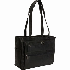 David King Women'S Multi-Pocket Leather Briefcase