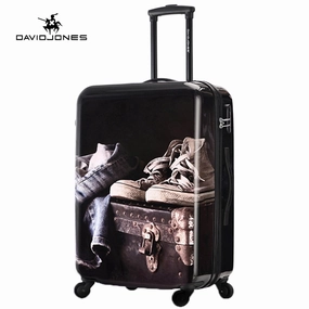 Davidjones Wheel Travel Suitcase Carry On Trolley Bag Spinner Cabin Large Luggage Bag Girl
