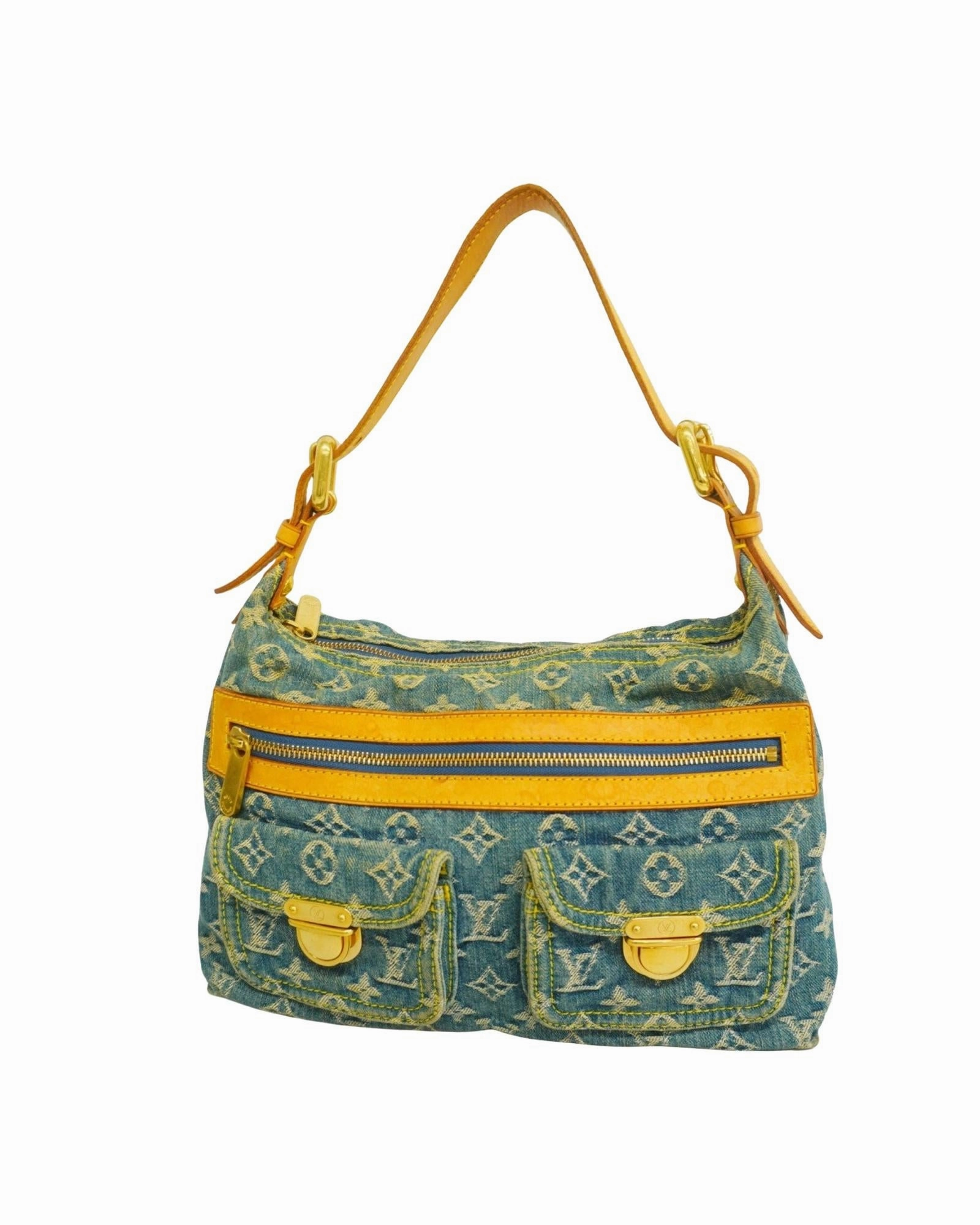 Denim Monogram Shoulder Bag