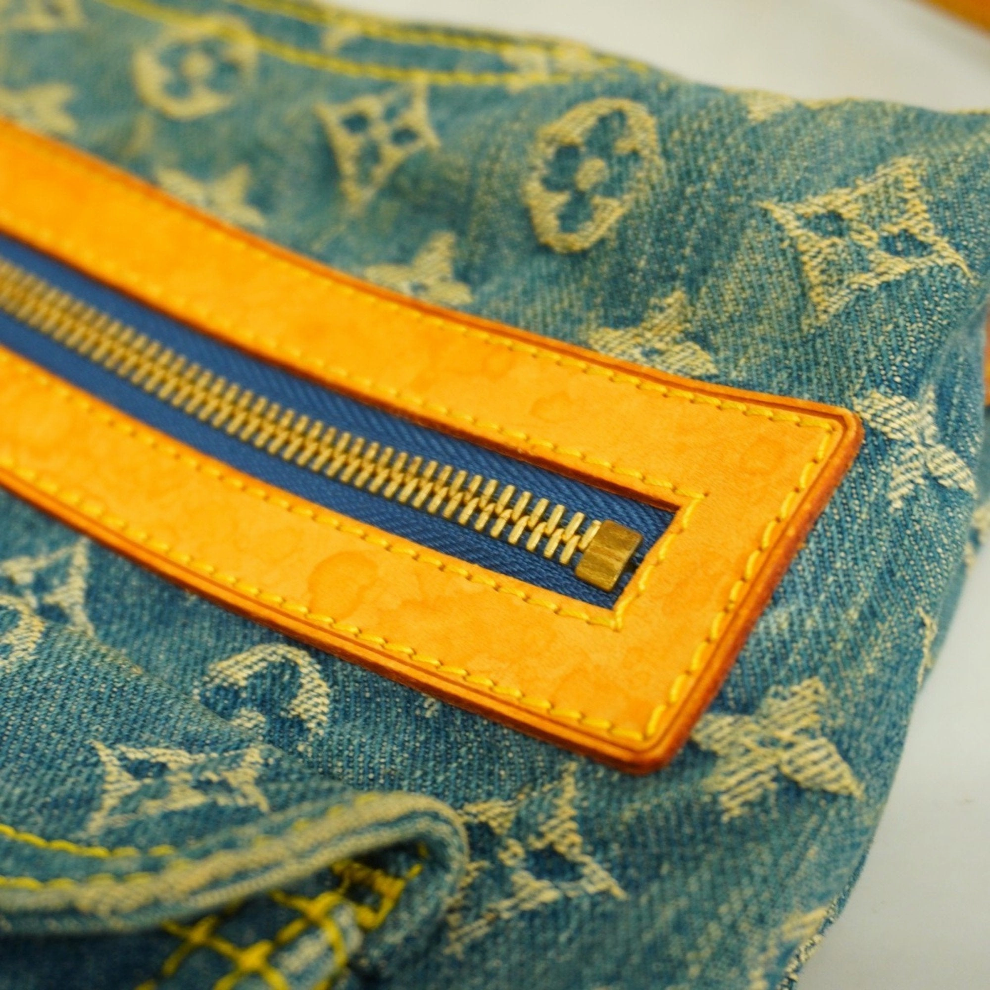 Denim Monogram Shoulder Bag