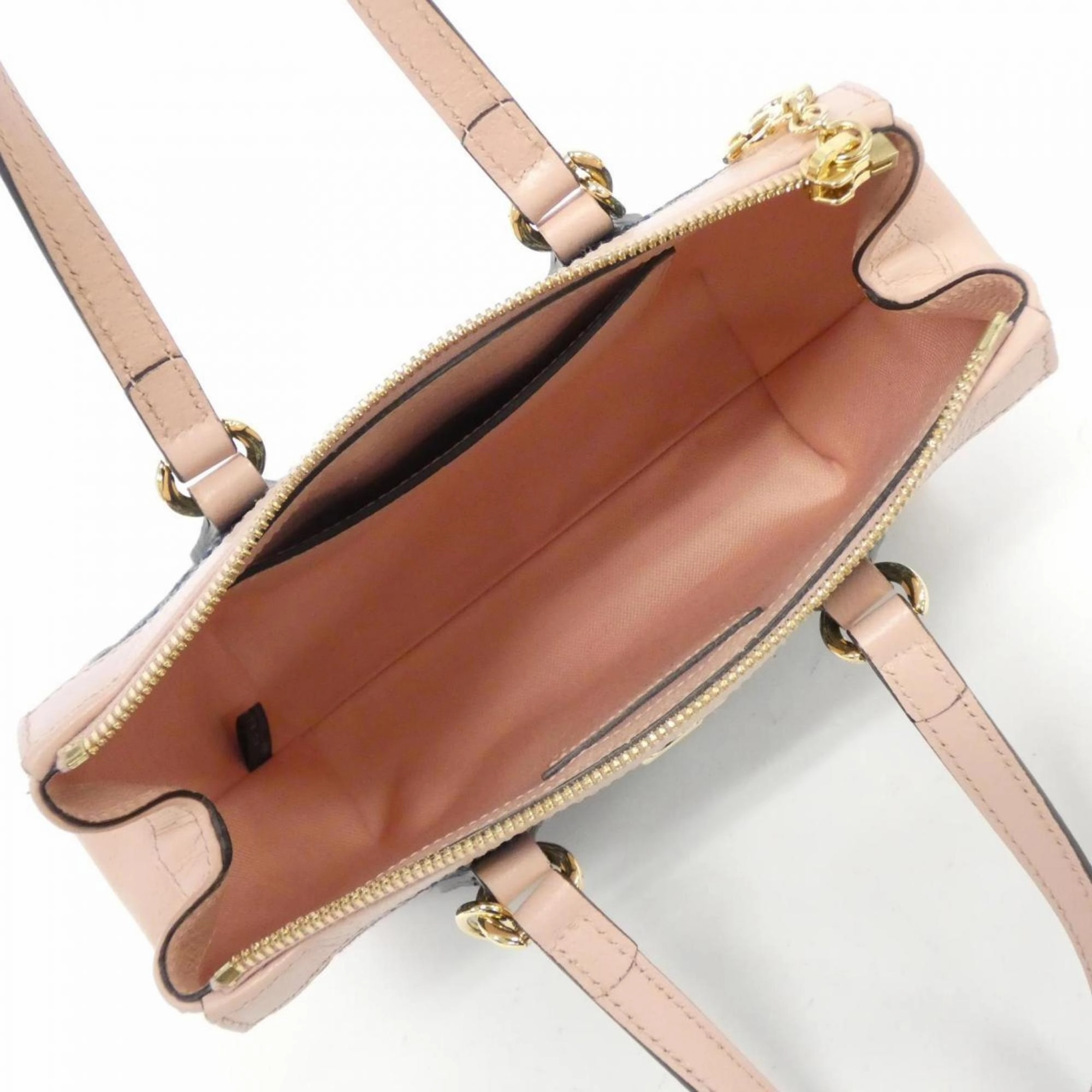 Denim Shoulder Bag with Strap and Metal Fittings