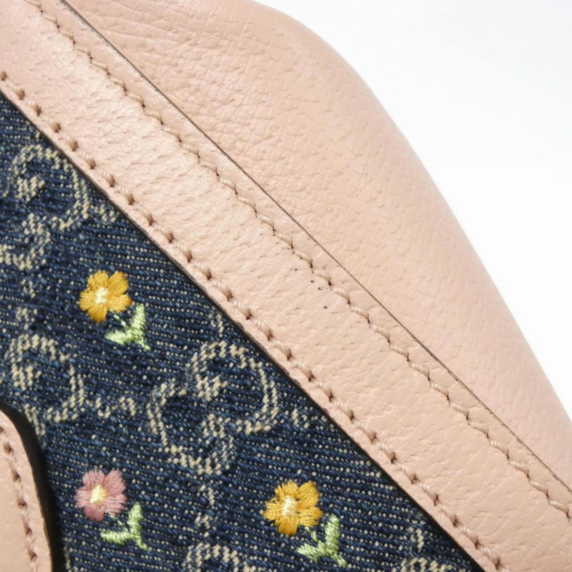 Denim Shoulder Bag with Strap and Metal Fittings