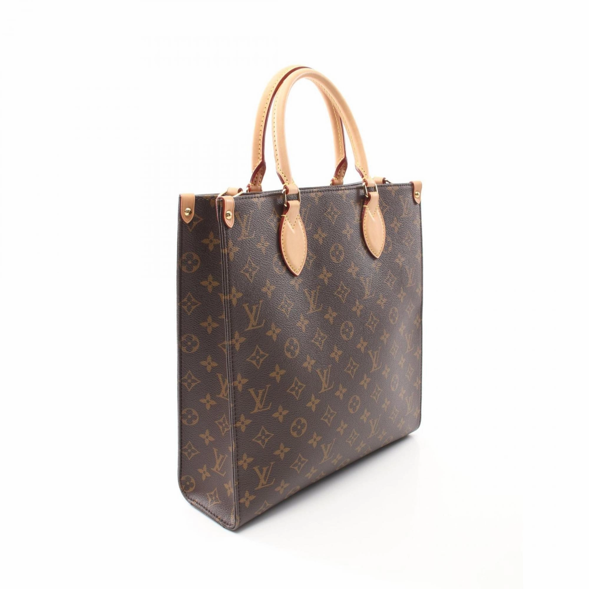 Designer Canvas Sac Plat Tote Bag with Dust Bag and Shoulder Strap