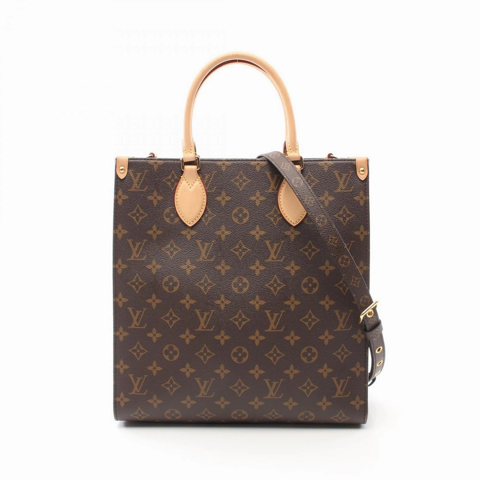 Designer Canvas Sac Plat Tote Bag with Dust Bag and Shoulder Strap
