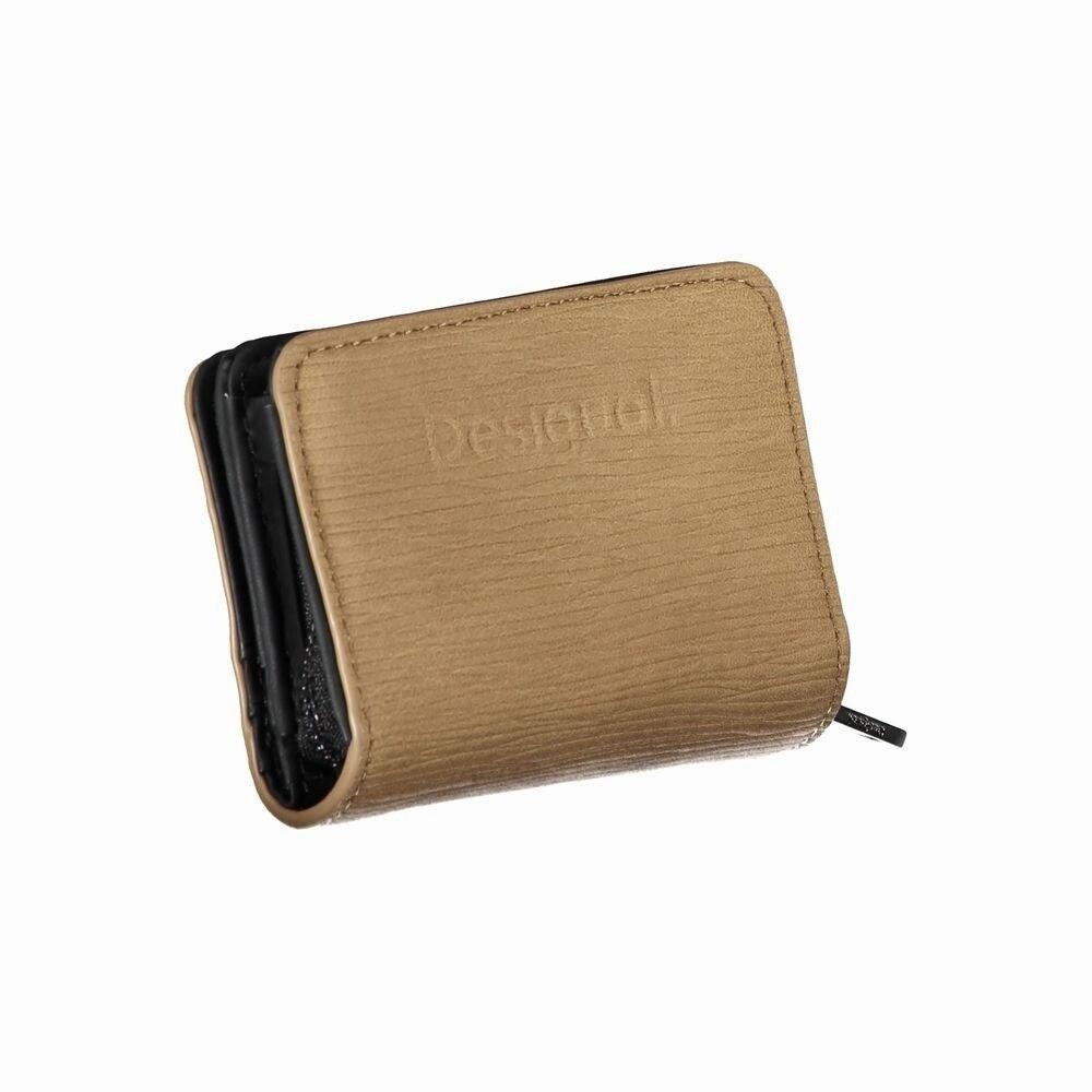 Desigual Chic Brown Wallet with Card Slots & Secure Women's Closure