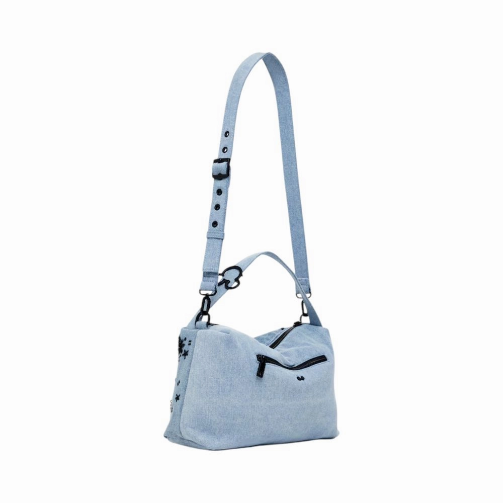 Desigual Light Blue Cotton Handbag