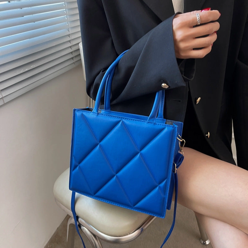 Diamond Grid Tote Large Capacity One-Shoulder Crossbody Bag