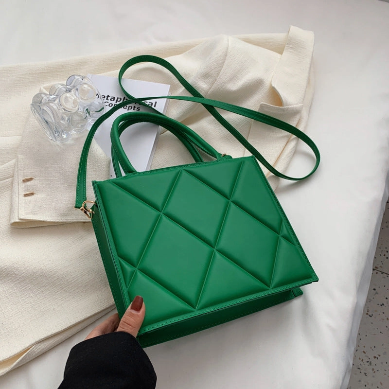 Diamond Grid Tote Large Capacity One-Shoulder Crossbody Bag