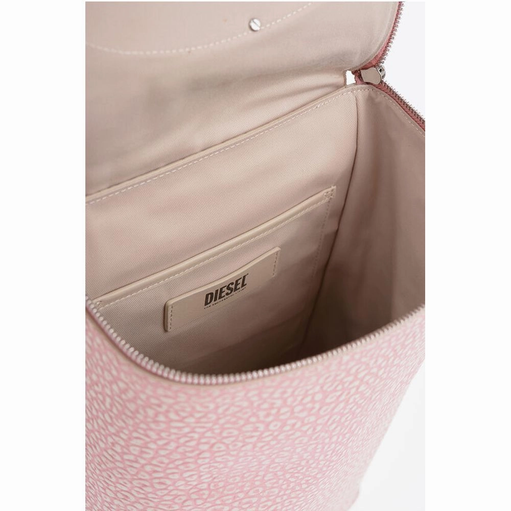 Diesel Embossed Leather Backpack with Applicated Logo