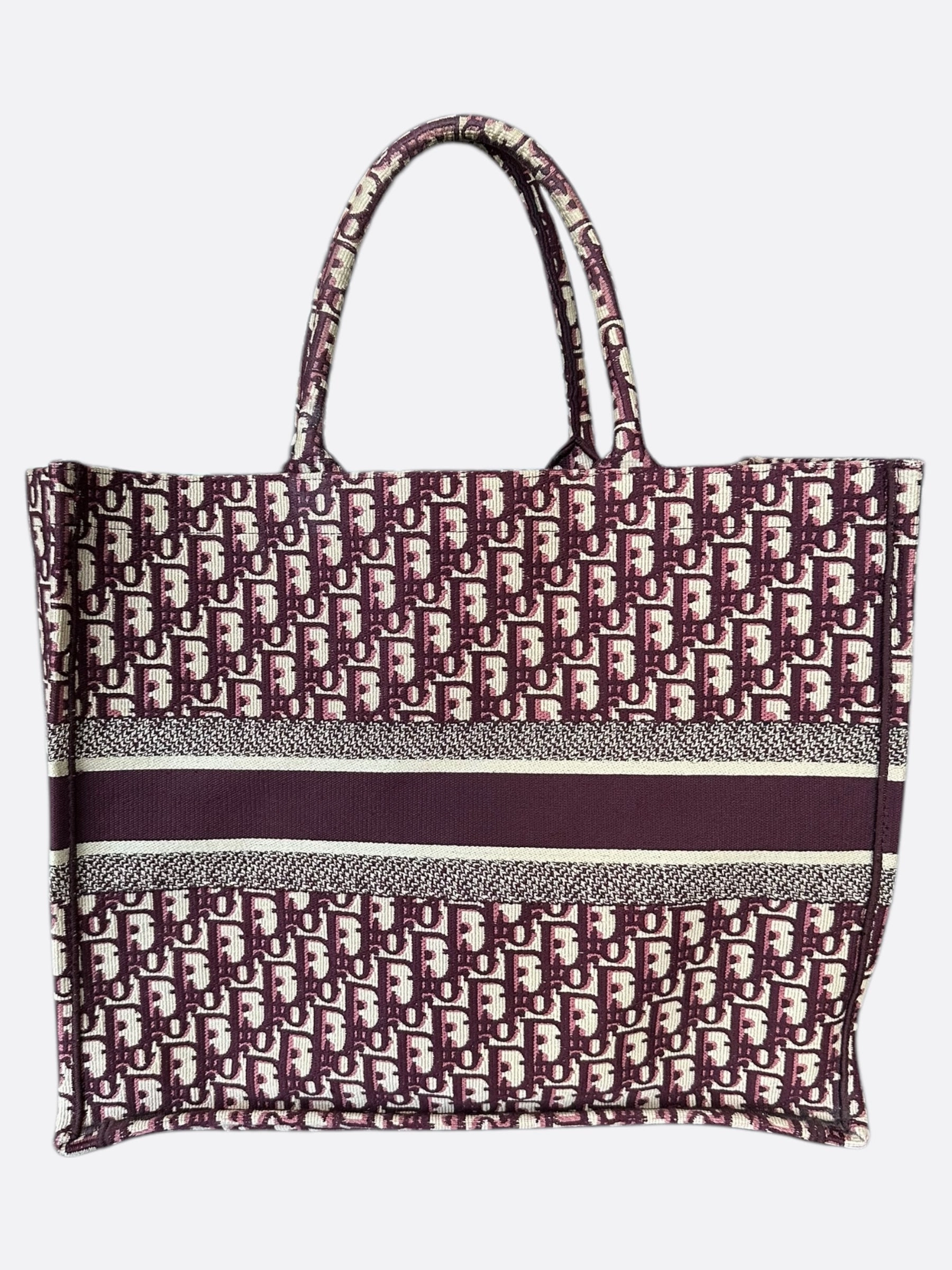 Dior Beige & Red Oblique Large Book Tote