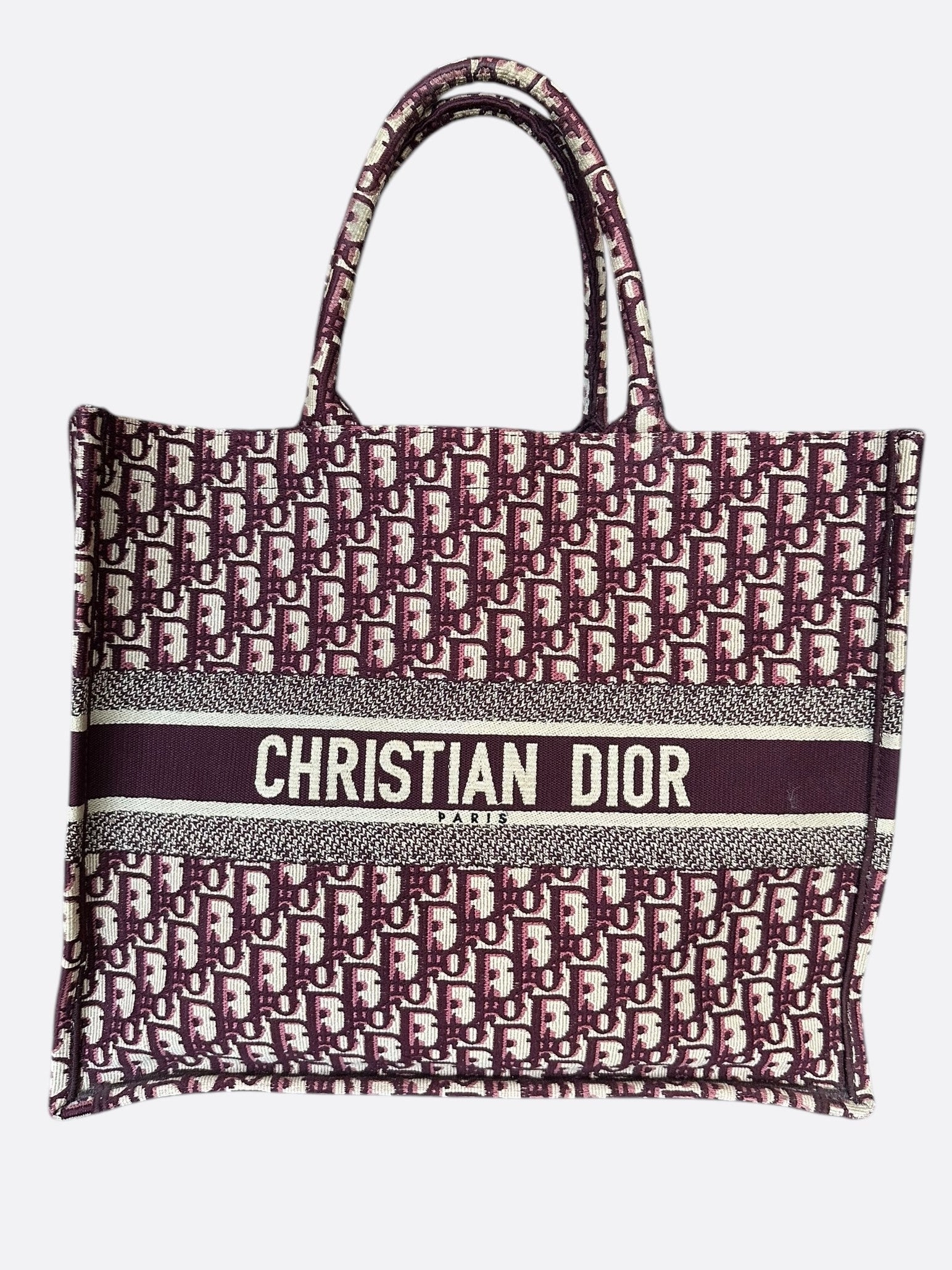 Dior Beige & Red Oblique Large Book Tote