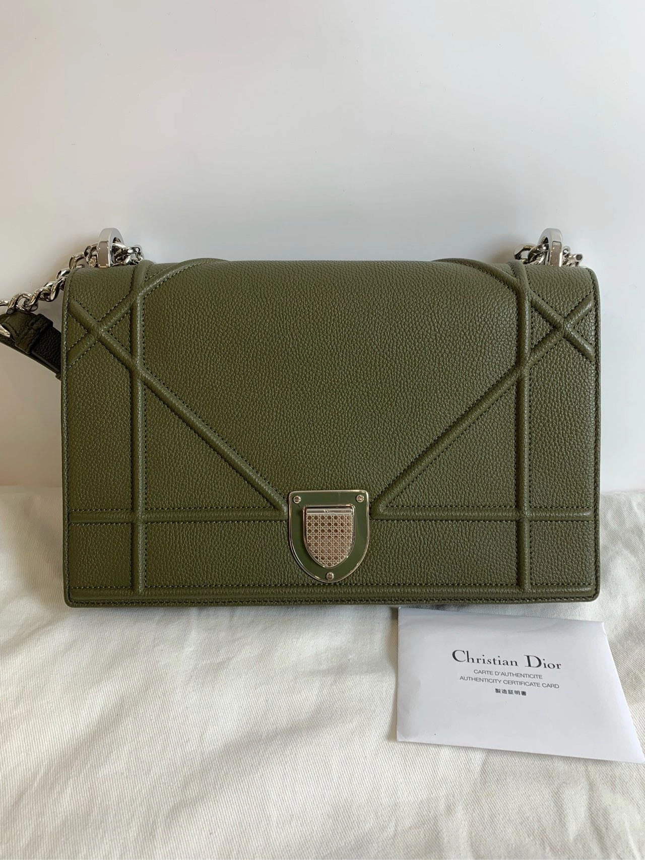 Dior Diorama M Olive Green Crossbody Bag