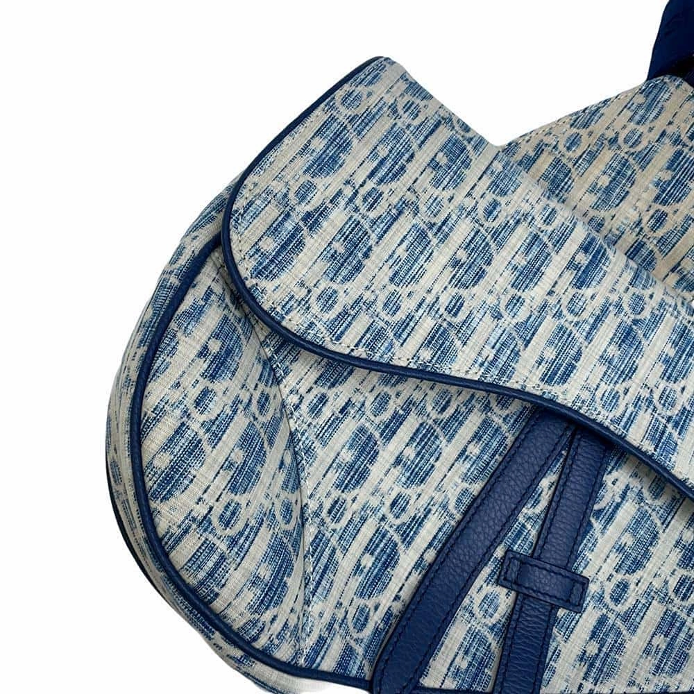 Dior Oblique Kasuri Saddle Crossbody Bag Blue1ADPO093UTK Cotton