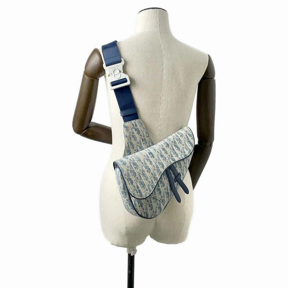 Dior Oblique Kasuri Saddle Crossbody Bag Blue1ADPO093UTK Cotton