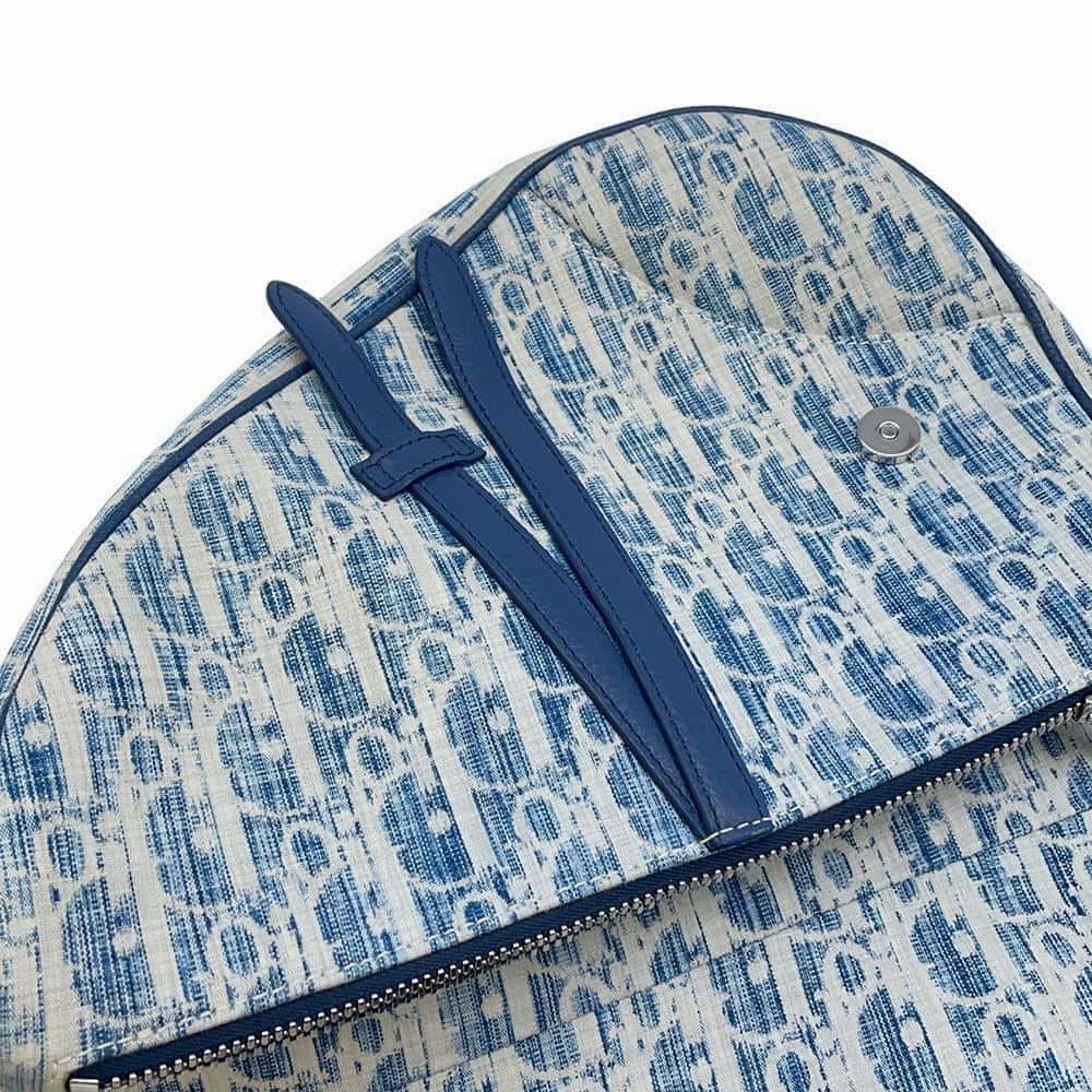 Dior Oblique Kasuri Saddle Crossbody Bag Blue1ADPO093UTK Cotton