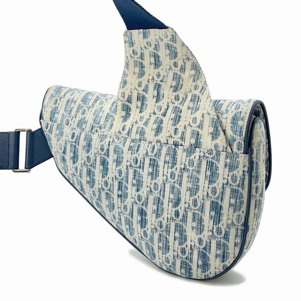 Dior Oblique Kasuri Saddle Crossbody Bag Blue1ADPO093UTK Cotton