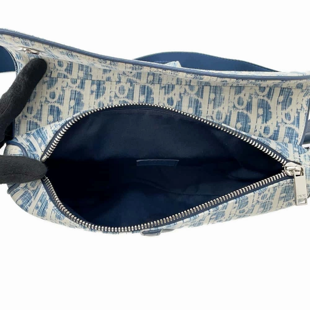 Dior Oblique Kasuri Saddle Crossbody Bag Blue1ADPO093UTK Cotton