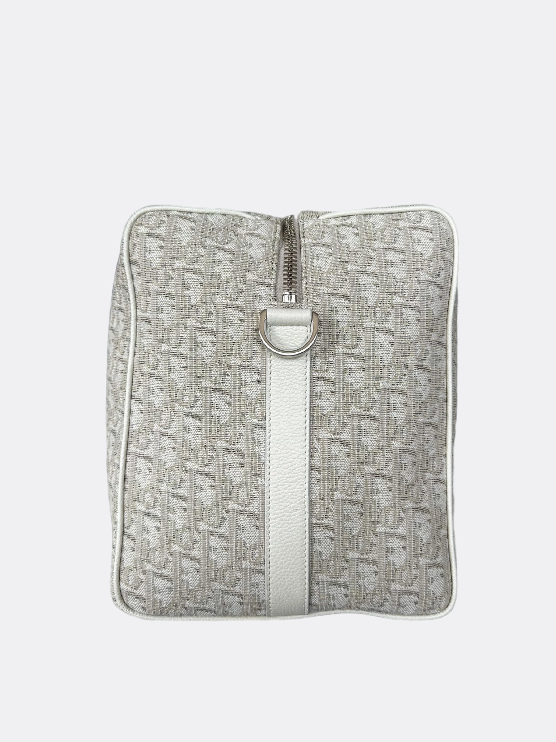 Dior White Oblique Lingot 50 Duffle Bag