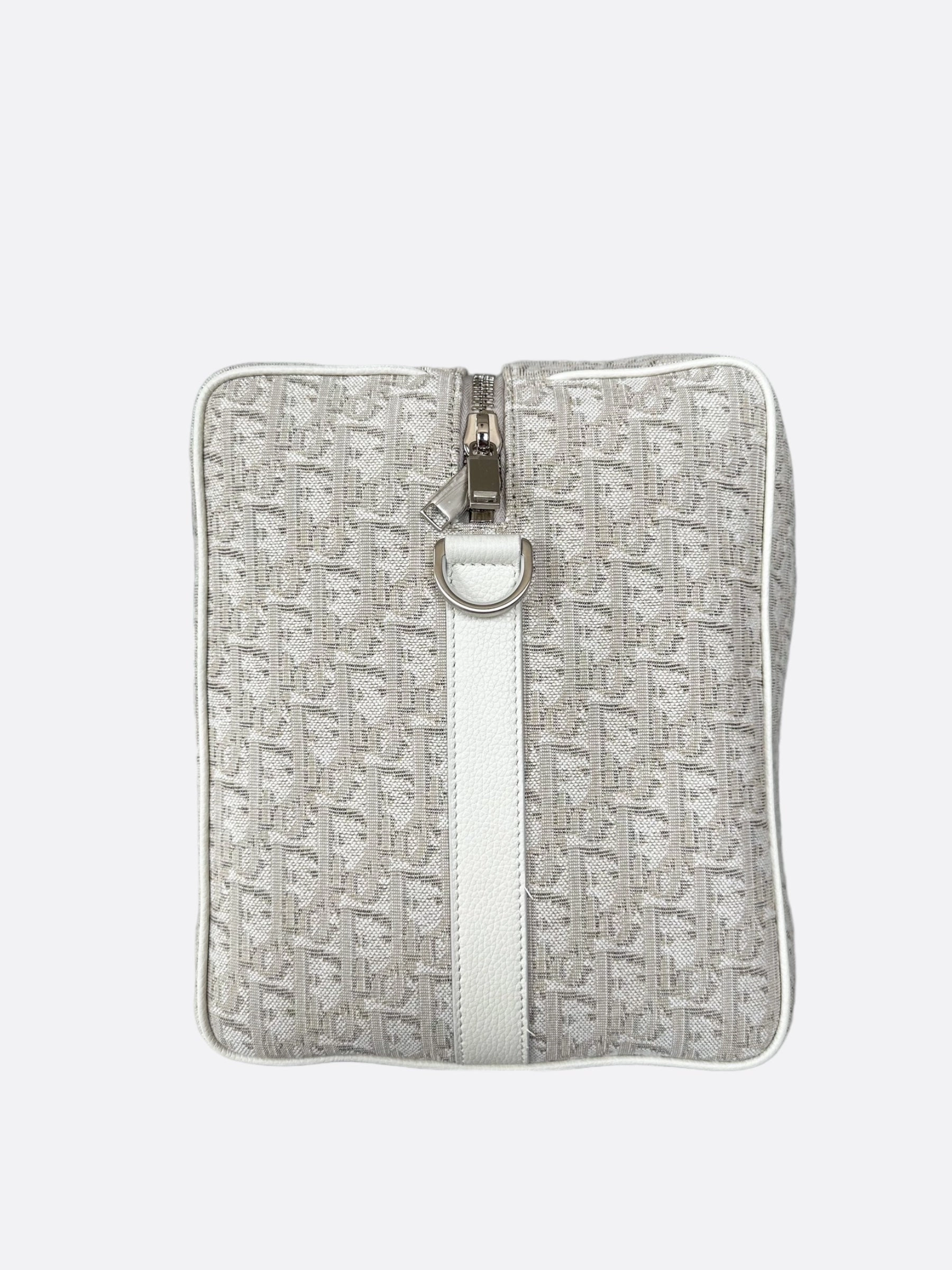 Dior White Oblique Lingot 50 Duffle Bag