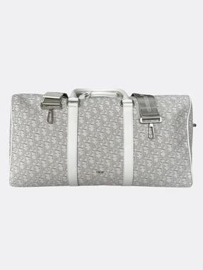 Dior White Oblique Lingot 50 Duffle Bag