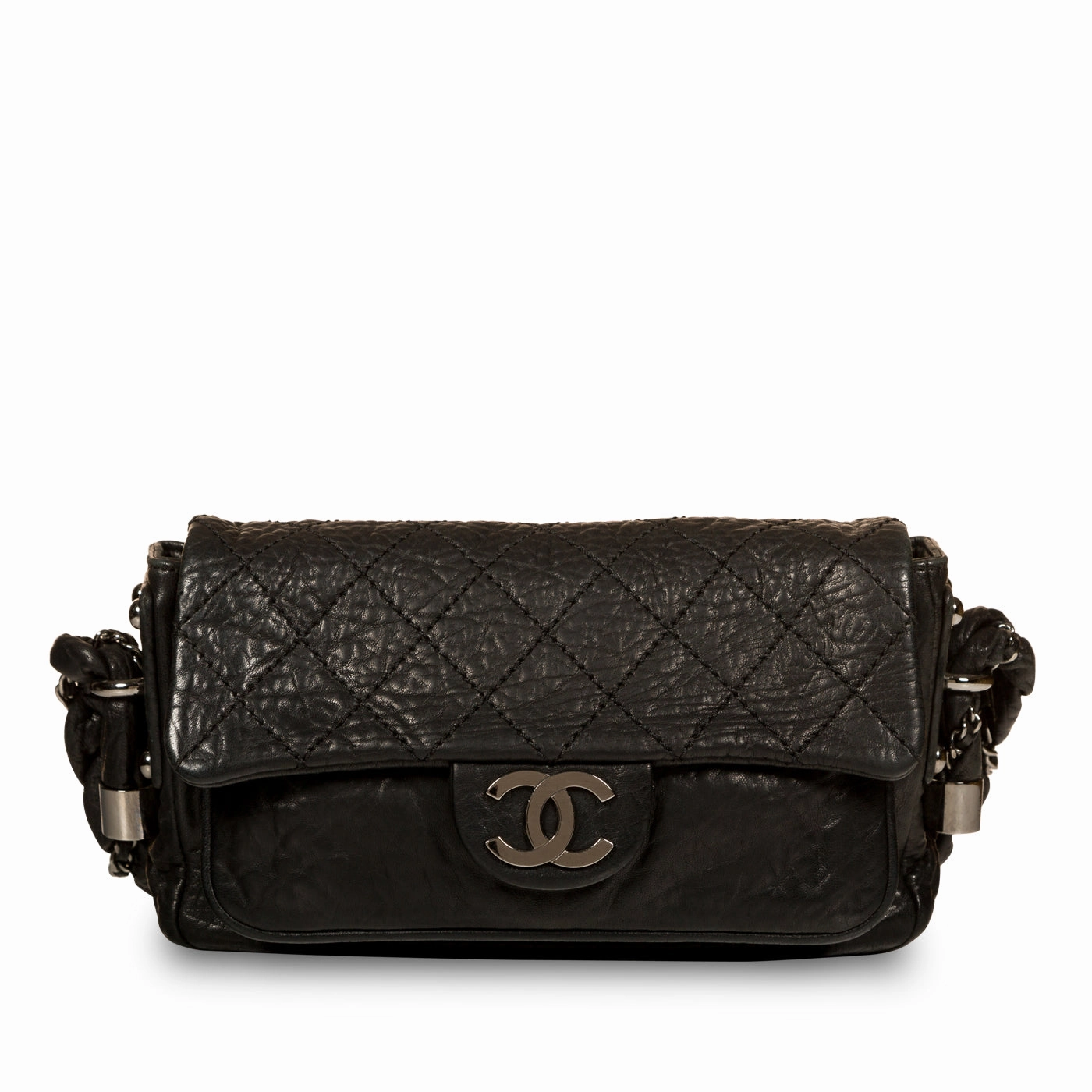 Distressed Calfskin Shoulder Bag