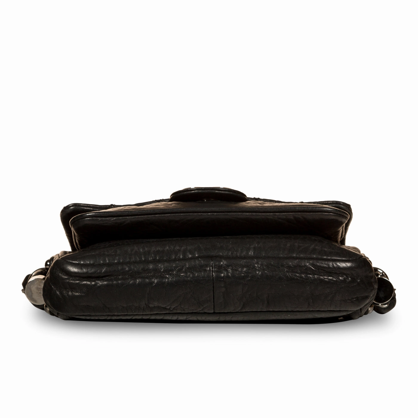 Distressed Calfskin Shoulder Bag