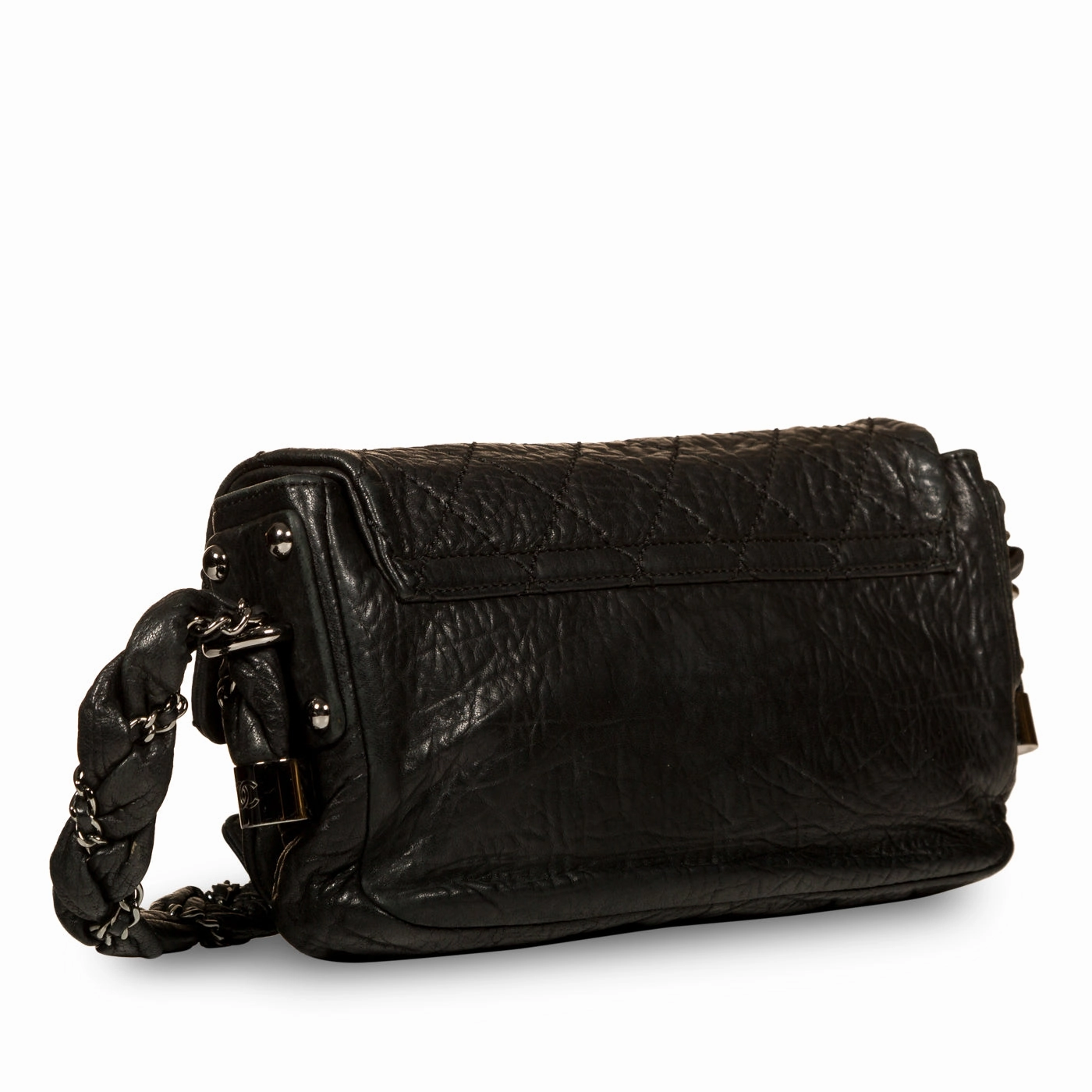 Distressed Calfskin Shoulder Bag