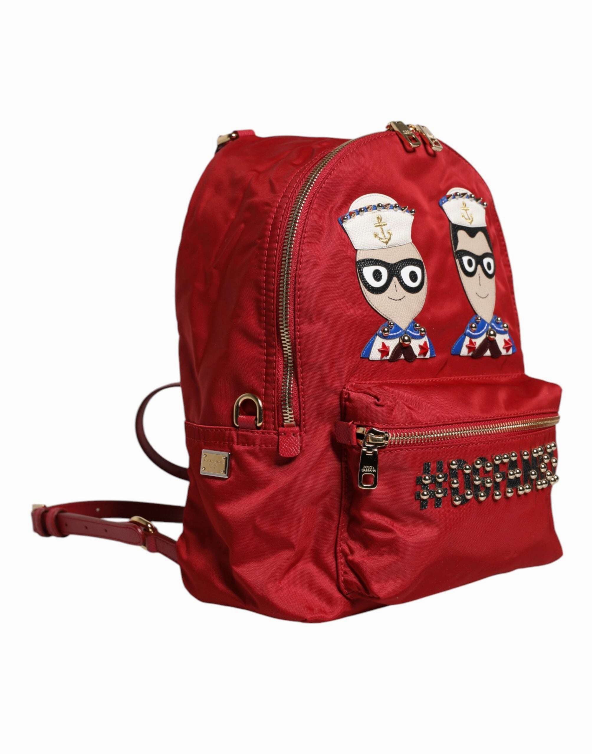Dolce & Gabbana Red #DGFAMILY VULCANO Embellishment Backpack Bag