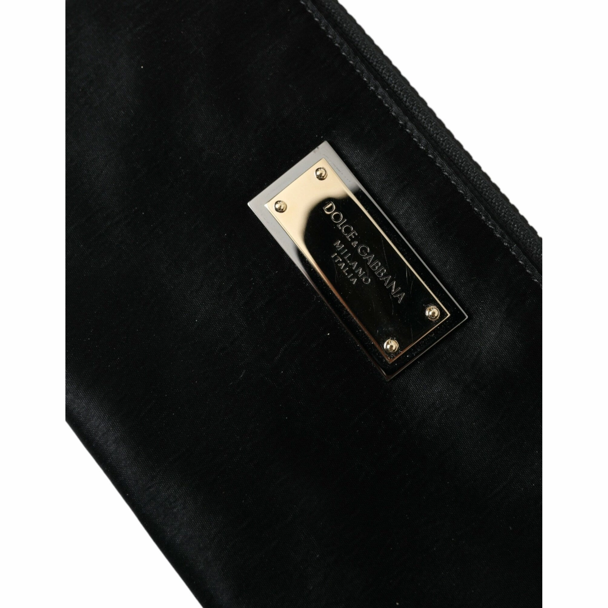Dolce & Gabbana Sleek Designer Nylon-Leather Pouch in Men's Black