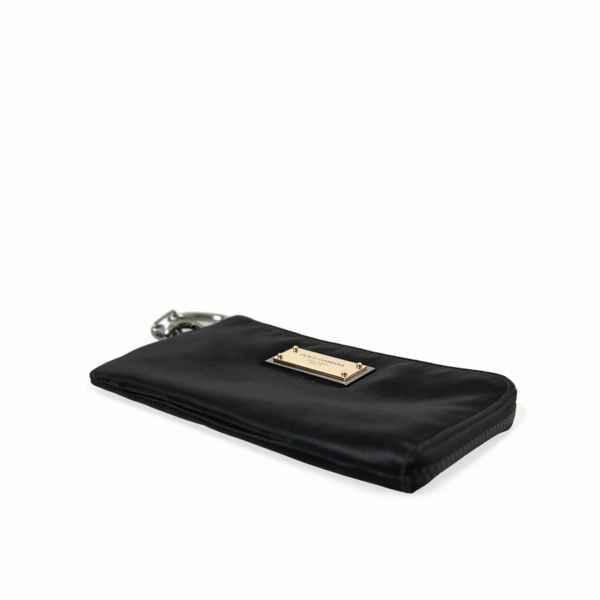 Dolce & Gabbana Sleek Designer Nylon-Leather Pouch in Men's Black